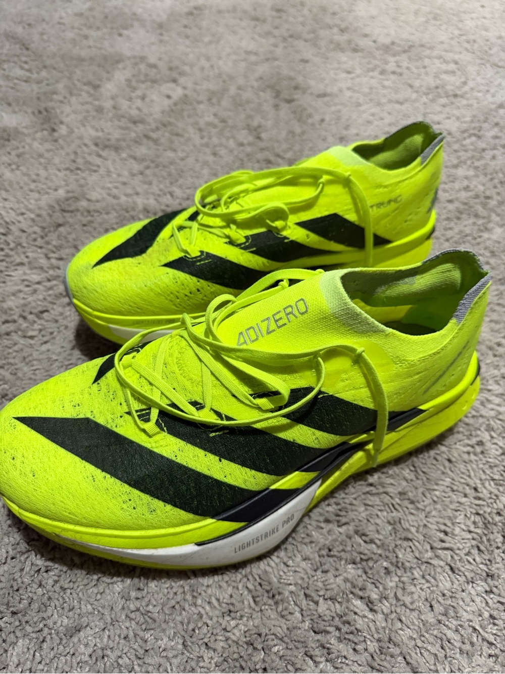 adidas Adizero Neon Yellow and Black Men's Running Shoes